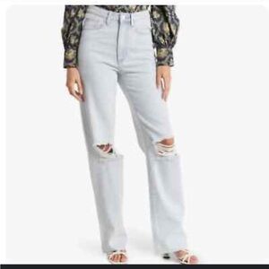 WeWoreWhat High Rise Distressed Dad Jeans